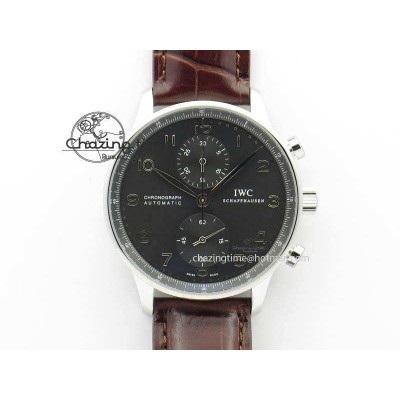 [ZF공장]IWC Portuguese Chrono IW371431 Gray Dial On Brown Leather Strap A79350
