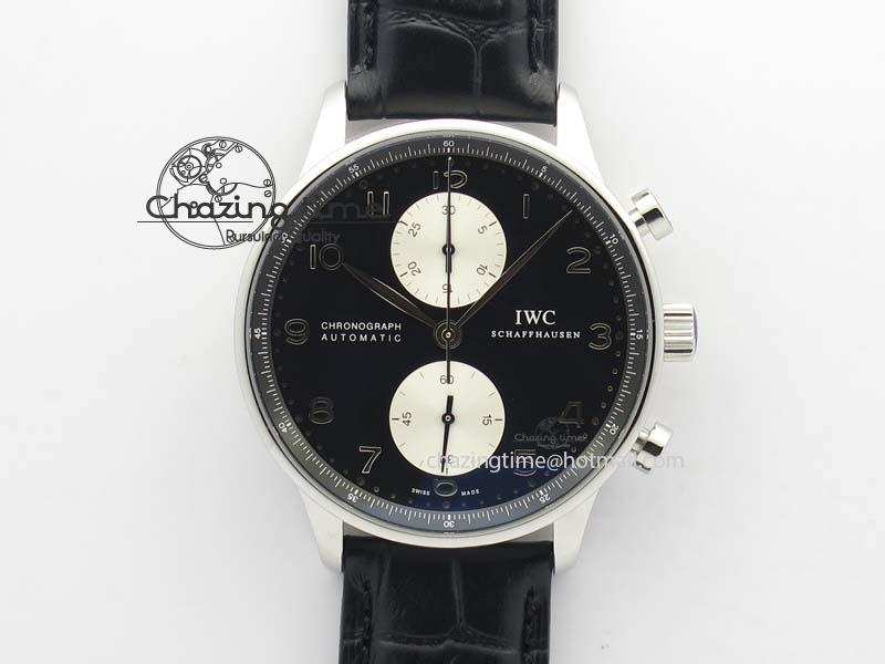 [ZF공장]IWC Portuguese IW371404 Black Dial On Black Leather Strap A79350