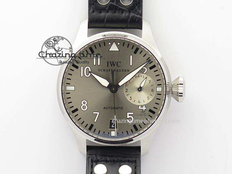 [ZF공장]IWC Big Pilot Real PR IW500906 Silver Dial On Black Leather Strap A51111