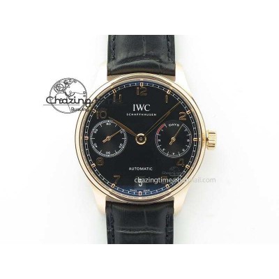[ZF공장]IWC Portuguese Real PR RG IW5007  Black Dial On Black Leather Strap A52010