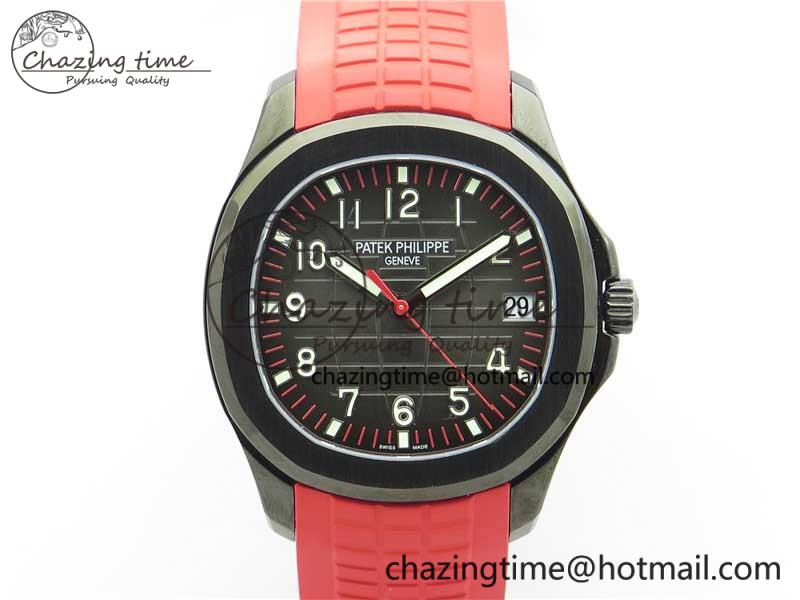 [ZF공장]파텍필립 Aquanaut Black Venom DLC  Black Dial on Red Rubber Strap 324CS