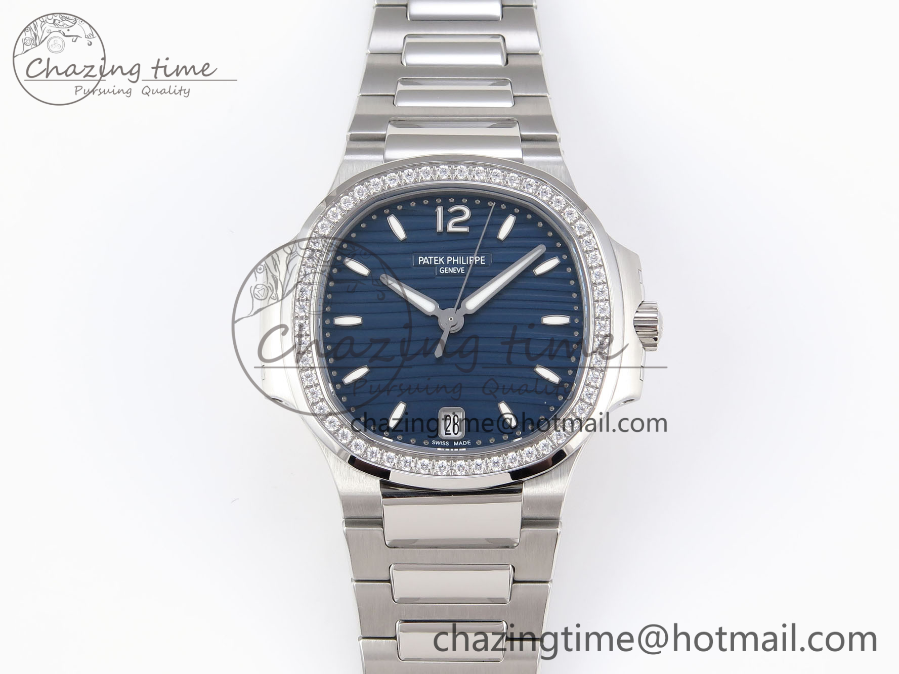 [PPF공장]파텍필립 NAUTILUS 7118 LADIES BLUE DIAL DIAMONDS BEZEL ON SS BRACELET 324CS