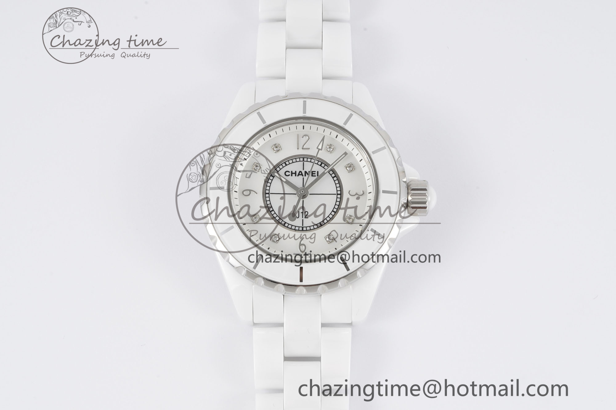 [XF공장]샤넬 J13 33mm Korea Ceramic White No Date Diamonds Dial on Bracelet Swiss Quartz