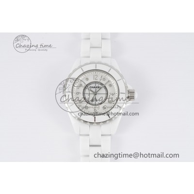 [XF공장]샤넬 J13 33mm Korea Ceramic White No Date Diamonds Dial on Bracelet Swiss Quartz