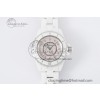 [XF공장]샤넬 J13 33mm White Korea Ceramic Pink No Date Diamonds Dial on Bracelet Swiss Quartz