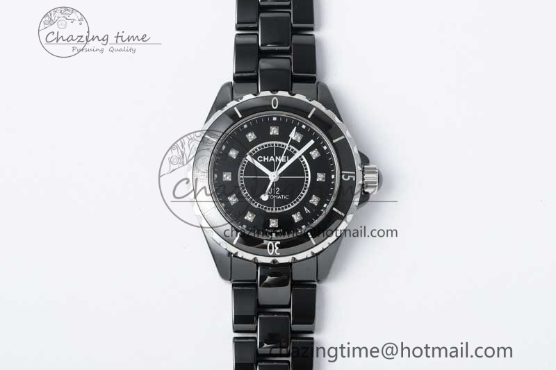 [EAST공장]샤넬 J13 38mm Black Korea Ceramic Diamonds Markers Dial on Bracelet A2892