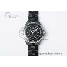 [EAST공장]샤넬 J13 38mm Black Korea Ceramic Diamonds Markers Dial on Bracelet A2892