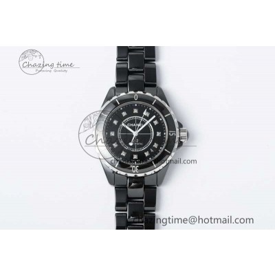 [EAST공장]샤넬 J13 38mm Black Korea Ceramic Diamonds Markers Dial on Bracelet A2892