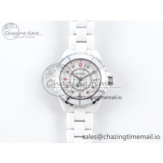[EAST공장]샤넬 J13 38mm White Ceramic Pink Dial Diamonds Makers on Bracelet A2892