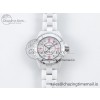 [EAST공장]샤넬 J13 33mm White Ceramic Pink Dial Diamonds Makers on Bracelet Swiss Quartz