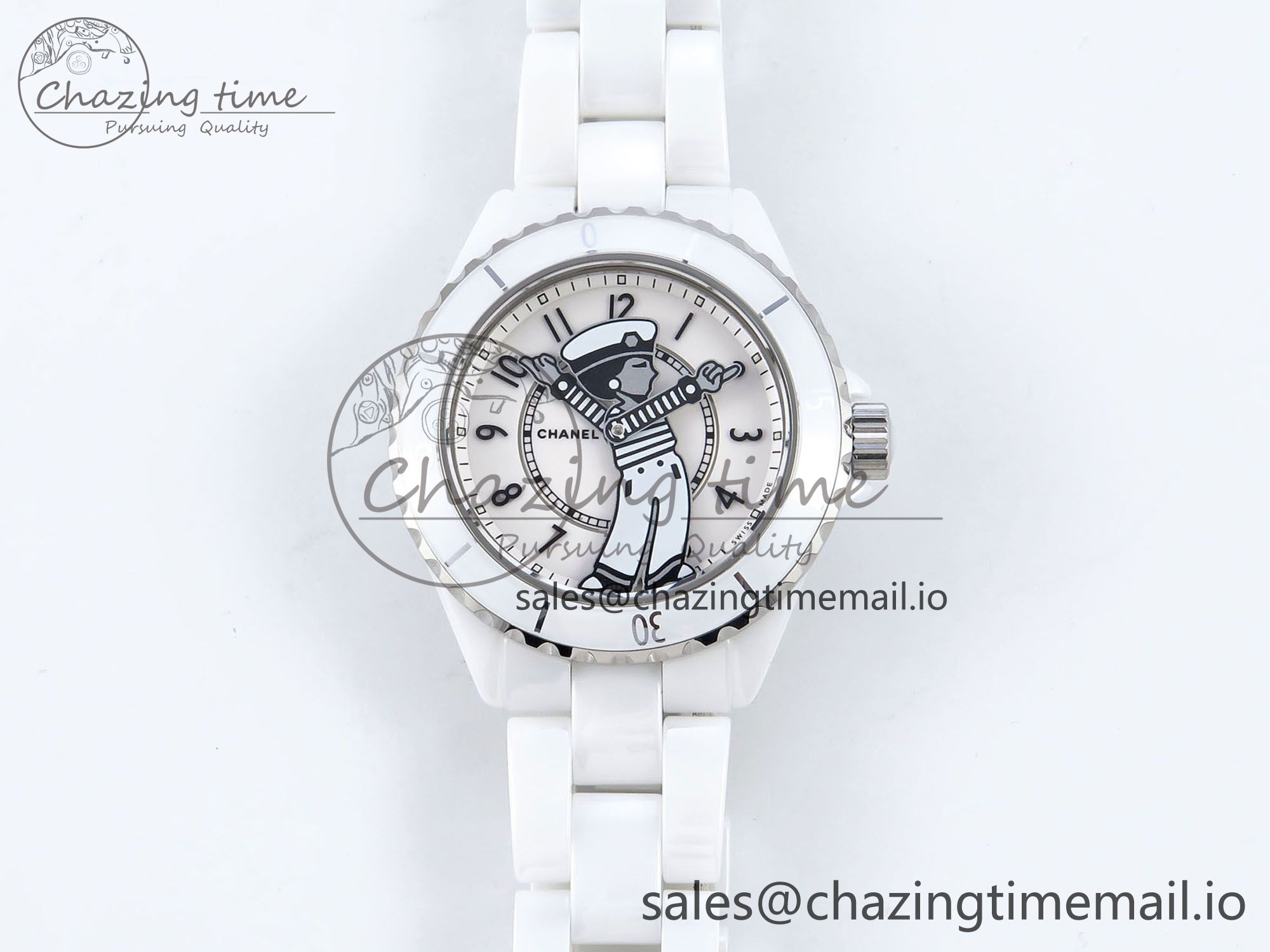 [EAST공장]샤넬 J13 33mm White Ceramic  White Boy Pattern Dial on Bracelet A2892
