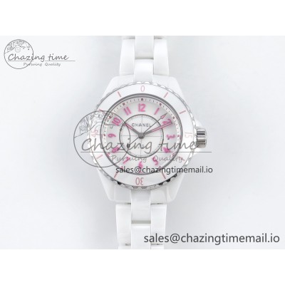 [EAST공장]샤넬 J13 33mm White Ceramic White/Pink Dial on Bracelet Swiss Quartz