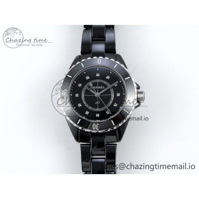 [EAST공장]샤넬 J13 33mm Black Korea Ceramic Diamonds Markers Dial on Bracelet Swiss Quartz