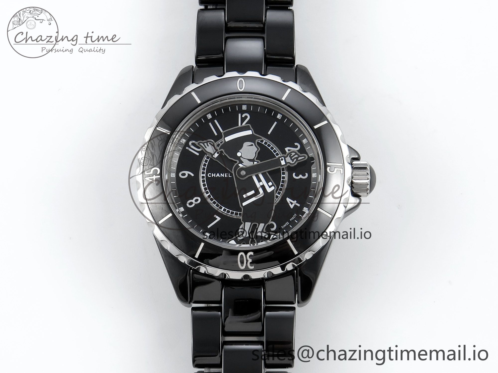 [EAST공장]샤넬 J13 38mm White Ceramic Black Boy Pattern Dial on Bracelet A2892