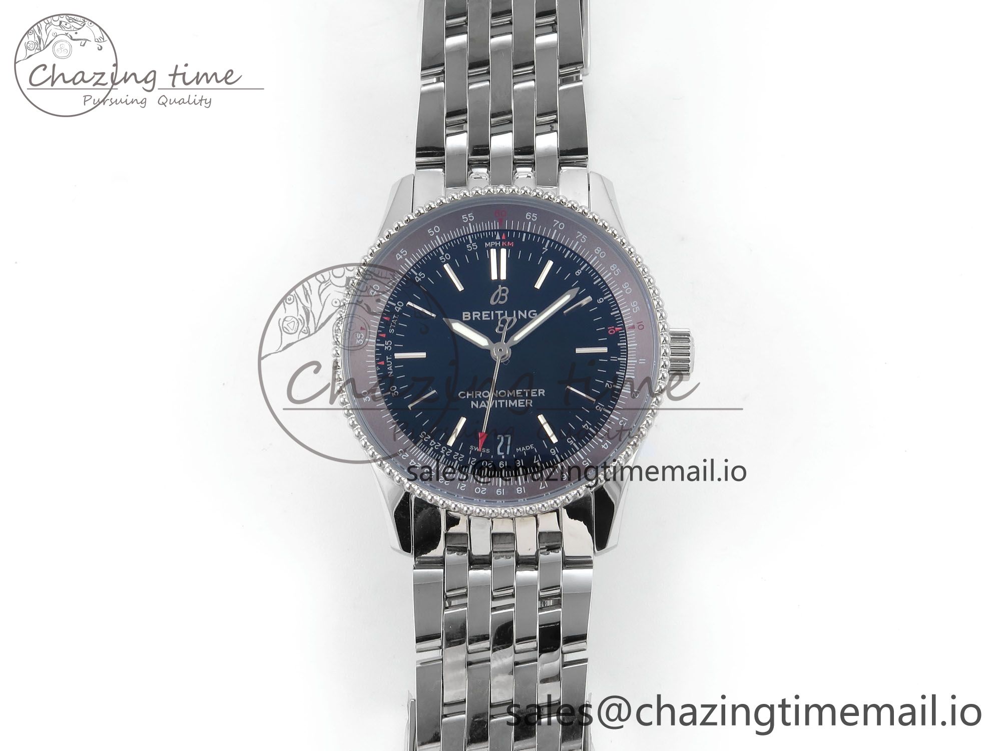 [TF공장]브라이틀링 Navitimer 1 SS 38mm Black Bezel Black Dial on SS Bracelet A2824