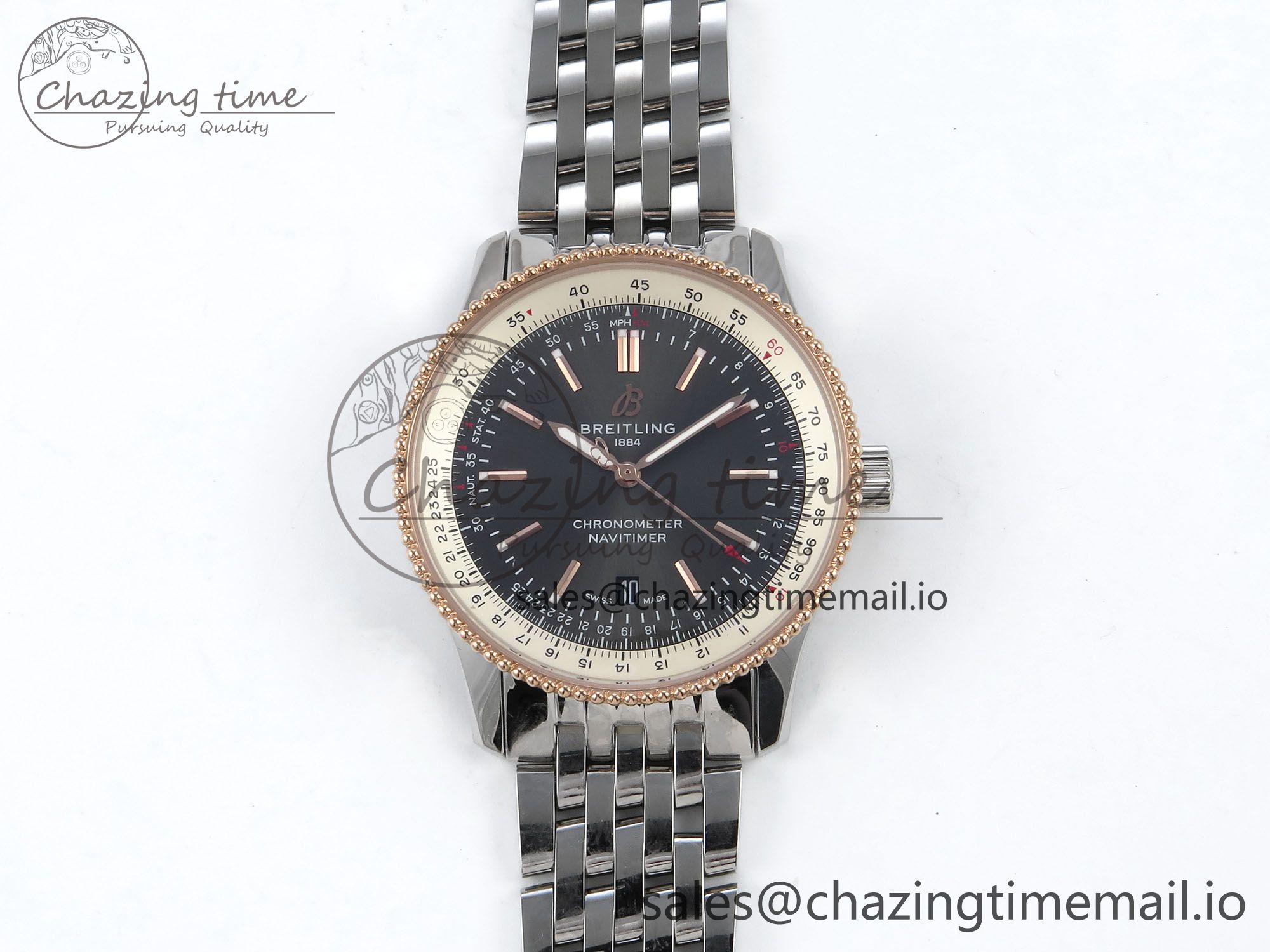 [TF공장]브라이틀링 Navitimer 1 RG 41mm Bezel Gray Dial on SS Bracelet A2824