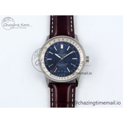 [TF공장]브라이틀링 Navitimer 1 SS 41mm White Bezel Blue Dial on Brown Leather Strap A2824