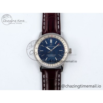 [TF공장]브라이틀링 Navitimer 1 SS 38mm White Bezel Blue Dial on Brown Leather Strap A2824