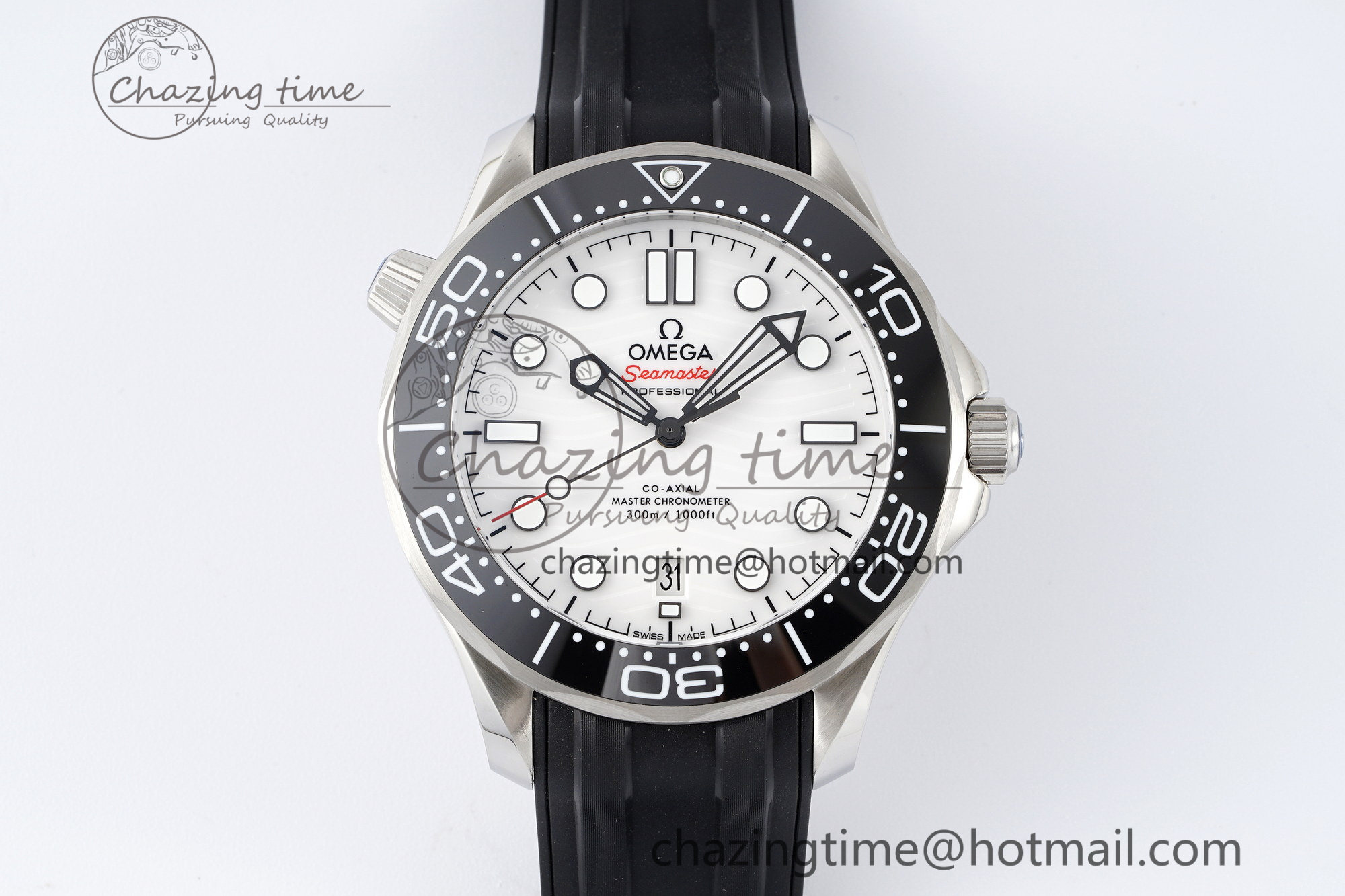 [ZF공장]오메가 Seamaster Diver 300M Black Ceramic White Dial on Black Rubber Strap A8800