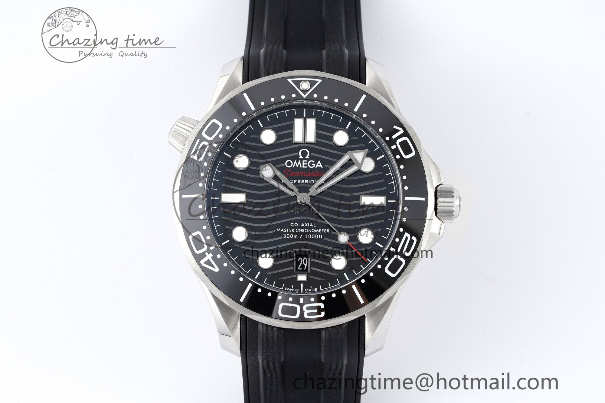 [ZF공장]오메가 Seamaster Diver 300M Black Ceramic Black Dial on Black Rubber Strap A8800