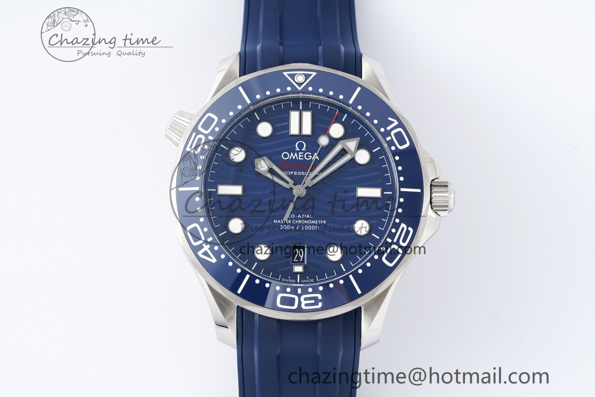 [ZF공장]오메가 Seamaster Diver 300M Blue Ceramic Blue Dial on Blue Rubber Strap A8800