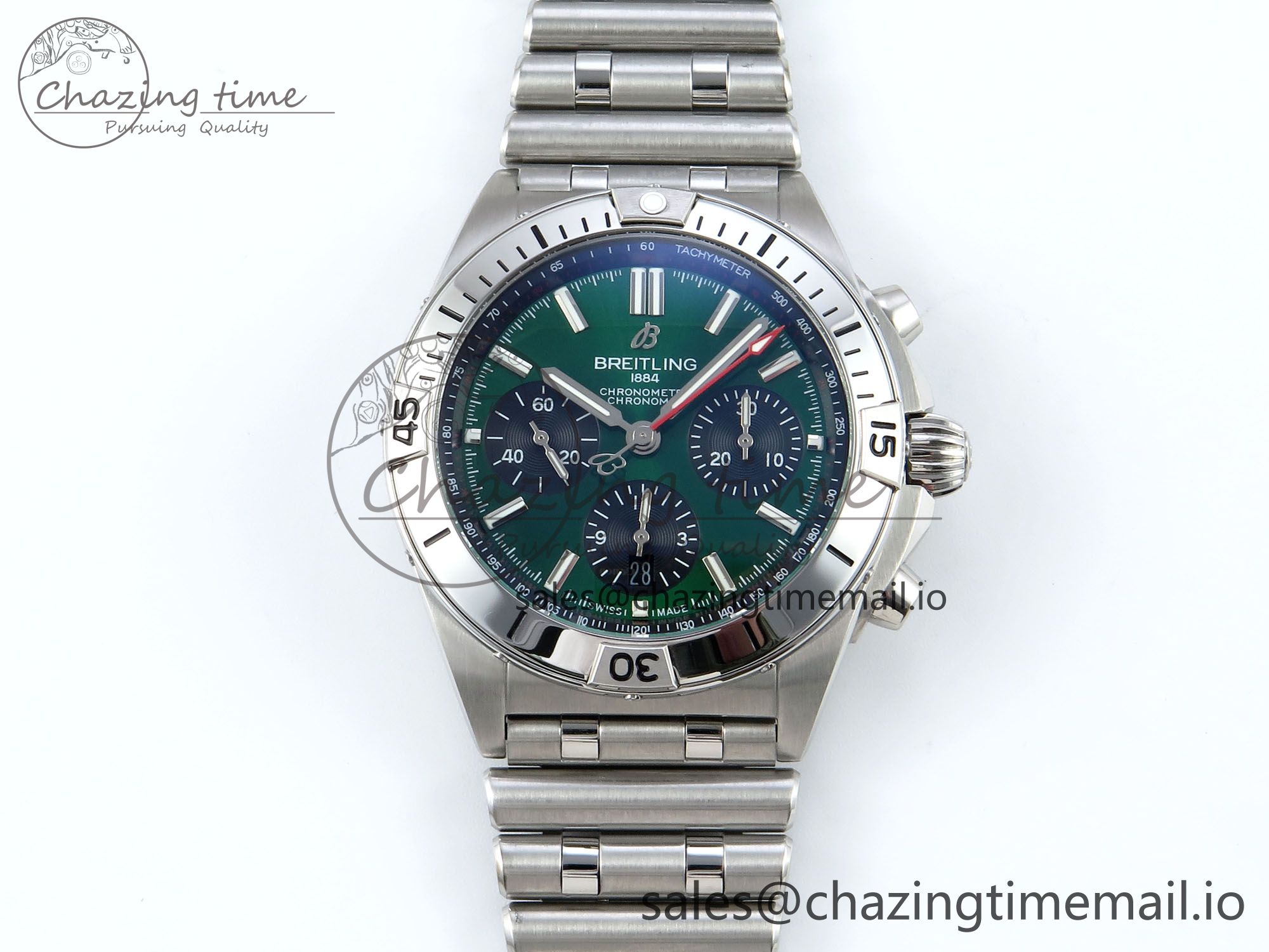 [TF공장]브라이틀링 Chronomat B01 42mm Green/Black Dial on SS Bracelet A7750