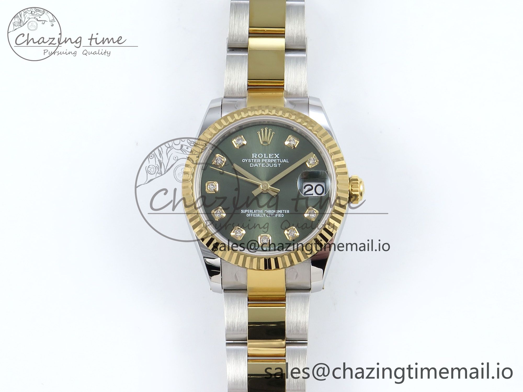 [AR공장]롤렉스 DateJust 31 278383 Green Diamonds Dial on SS/YG Oyster Bracelet ETA 2688