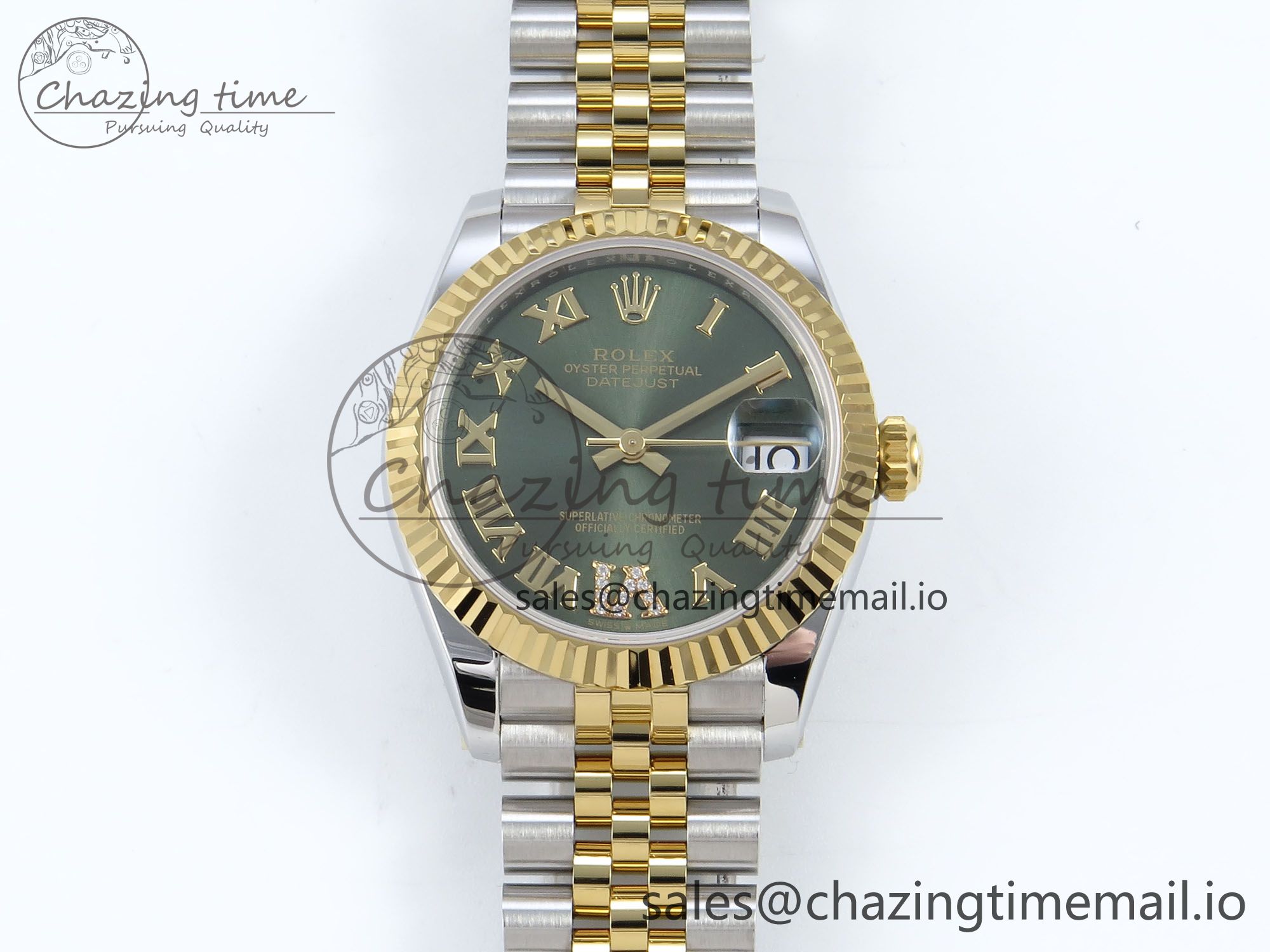 [AR공장]롤렉스 DateJust 31 278273 Green Roman Diamonds Dial on SS/YG Jubilee Bracelet ETA 2688
