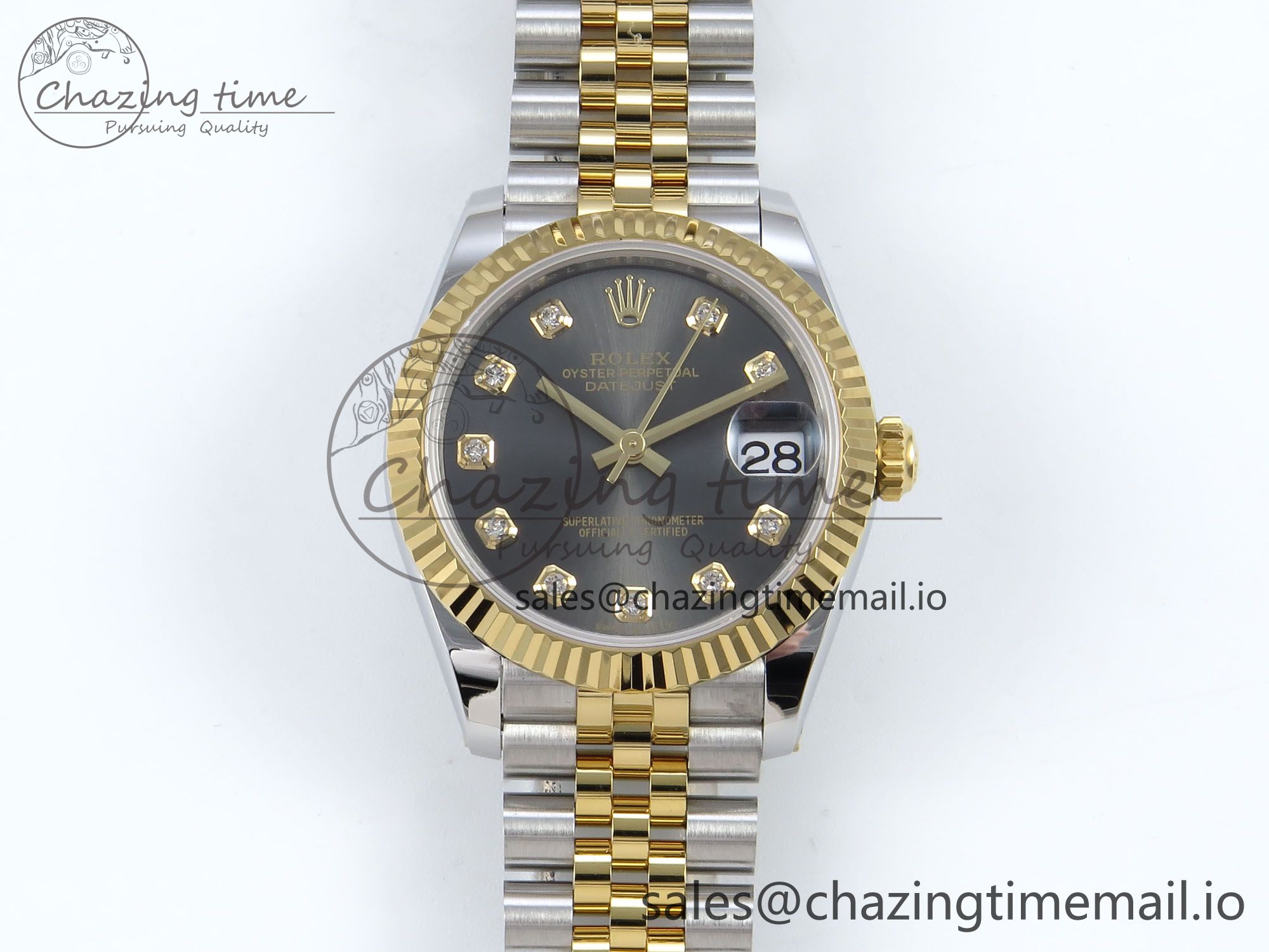 [AR공장]롤렉스 DateJust 31 278273 Gray Diamonds Dial on SS/YG Jubilee Bracelet ETA 2688