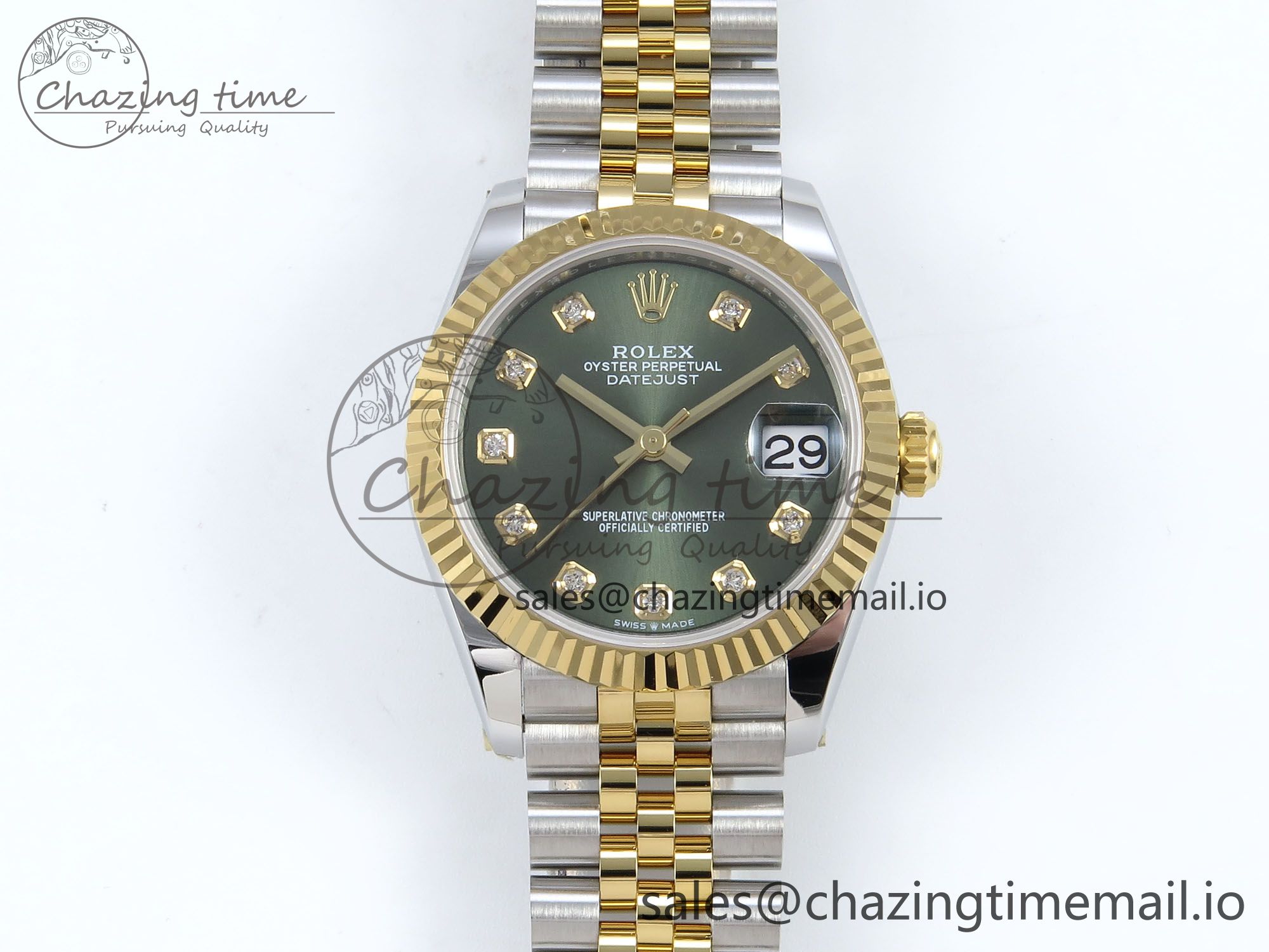 [AR공장]롤렉스 DateJust 31 278383 Green Diamonds Dial on SS/YG Jubilee Bracelet ETA 2688