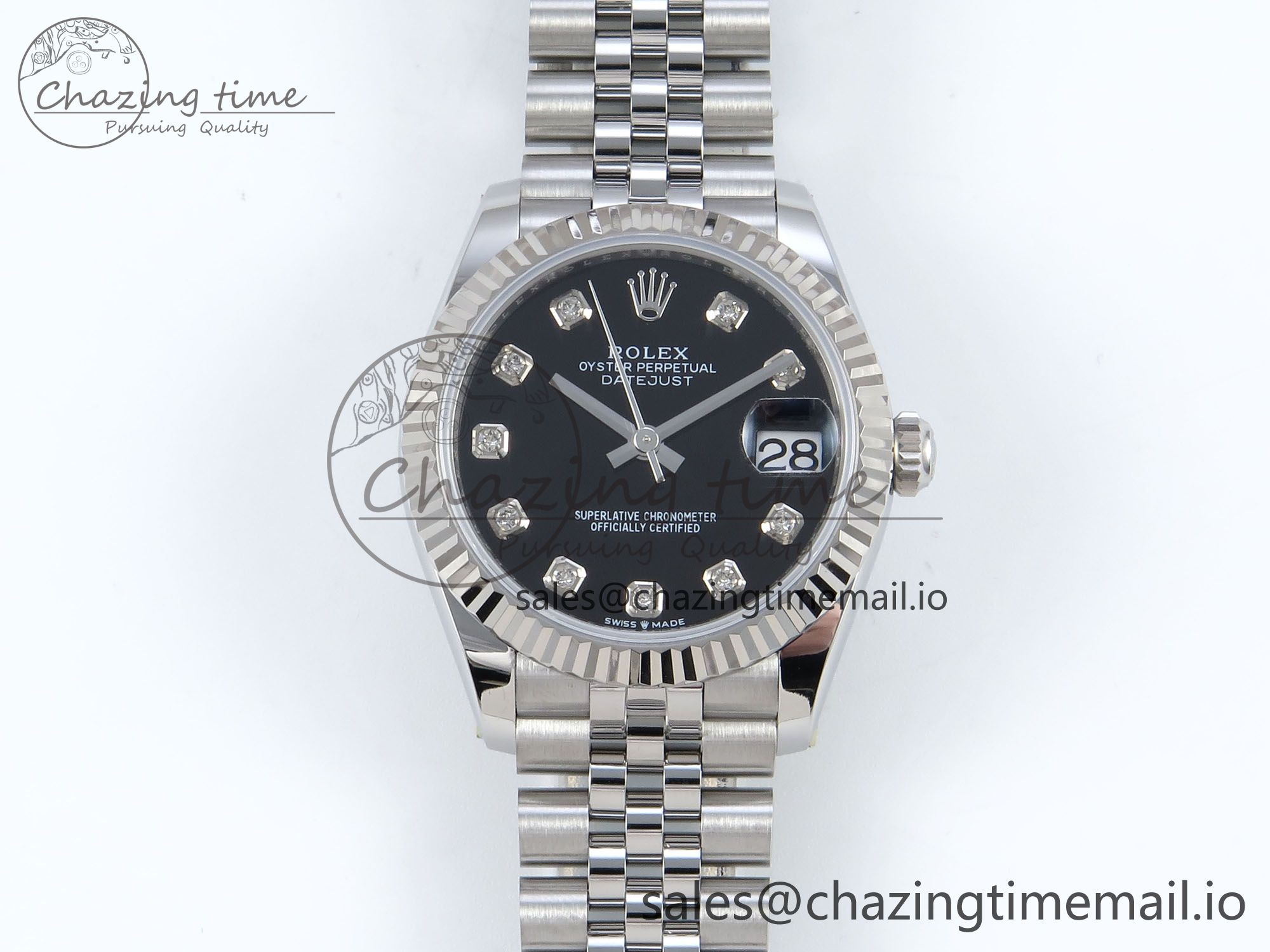 [AR공장]롤렉스 DateJust 31 278274 Steel Black Diamonds Dial on SS Jubilee Bracelet ETA 2688